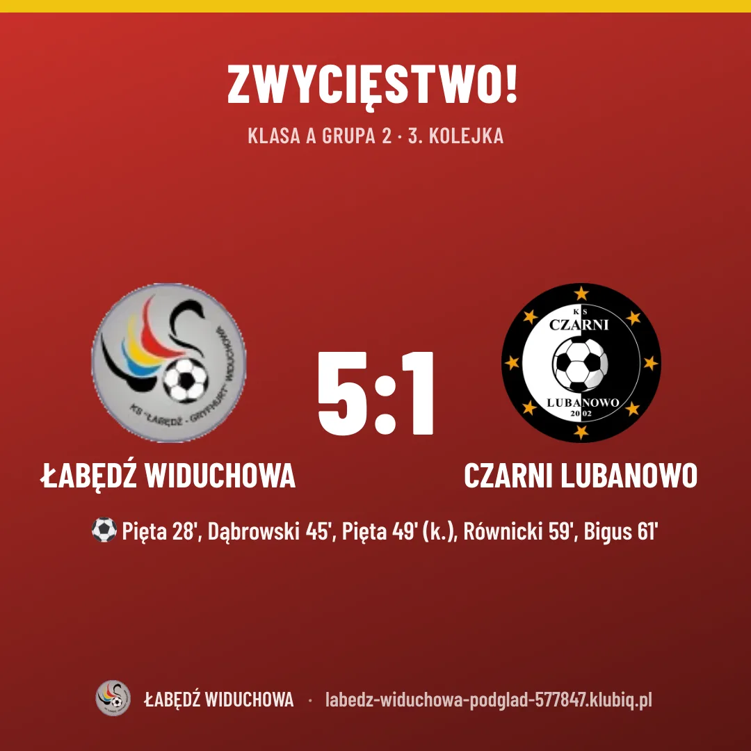 Łabędź Widuchowa 5:1 CZARNI Lubanowo