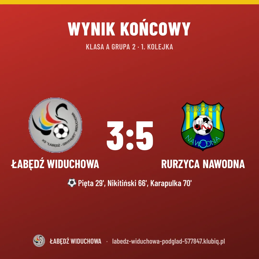 Łabędź Widuchowa 3:5 RURZYCA NAWODNA